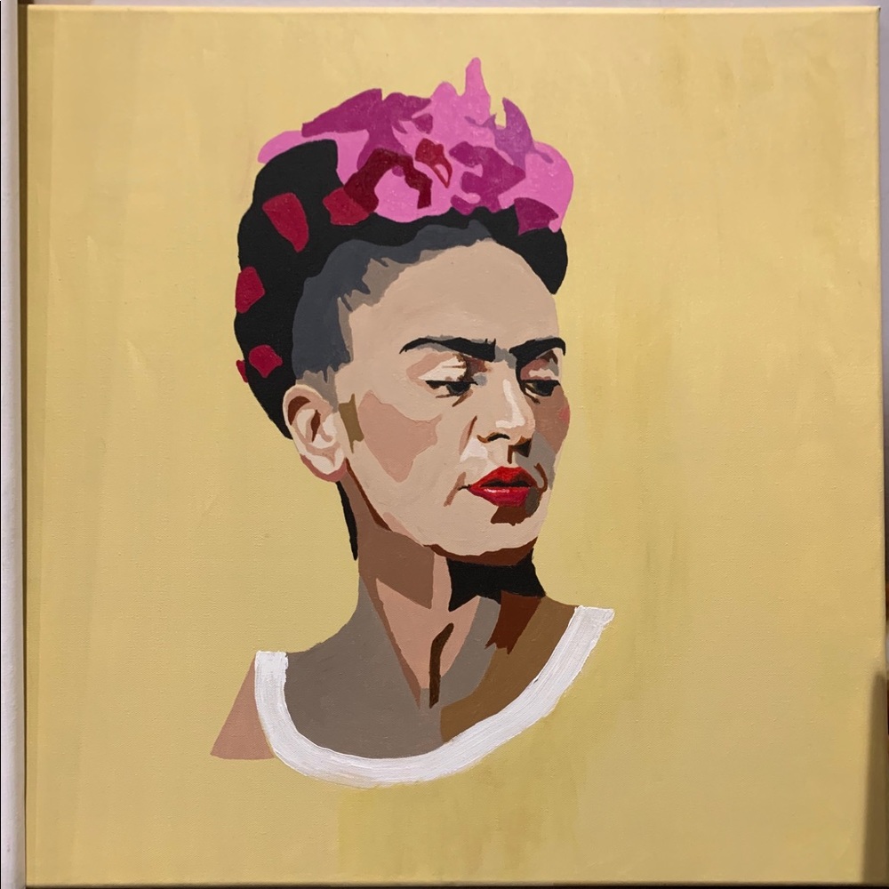 “Frida” 
Acrylic on 2 ft x 2ft wrapped canvas